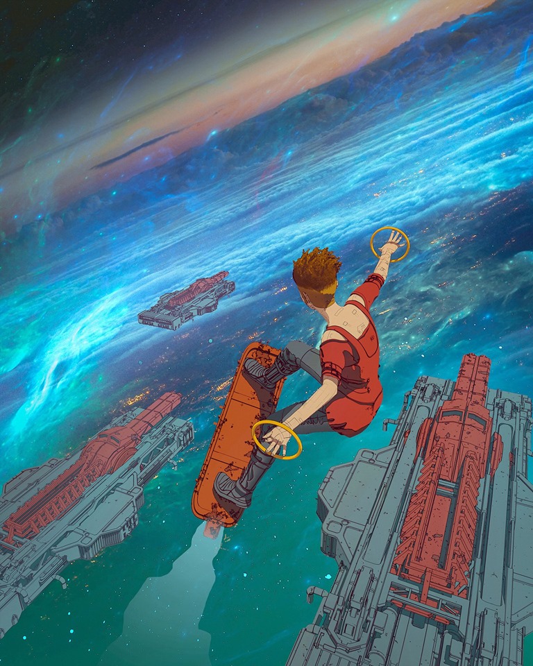 768x960, 235 Kb / Darius Baka, скейт, борд, доска, небо, кольца, пульт