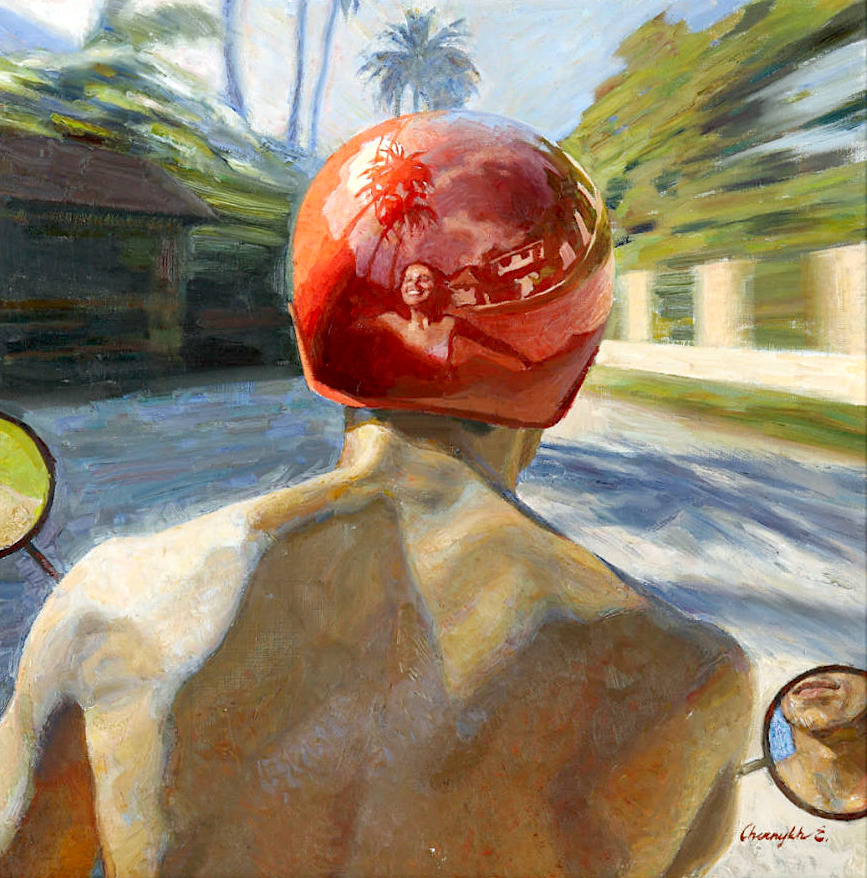 867x878, 299 Kb / шлем, девка, отражение, рисунок, Счастье, Елена Черных