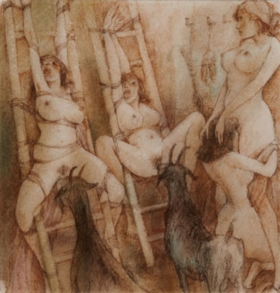 566x593, 212 Kb / девки, козы, чудят, рисунок