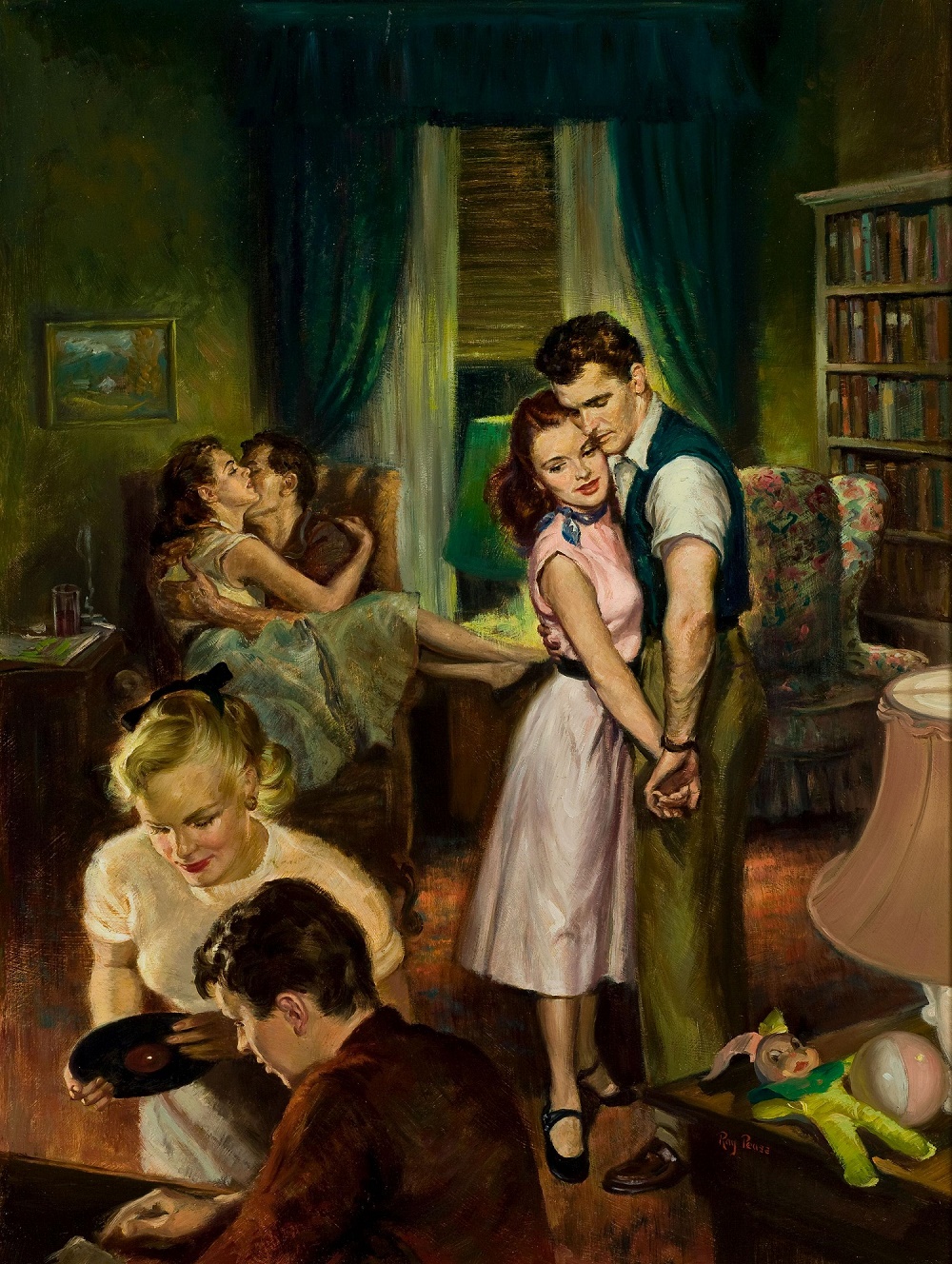 1000x1328, 597 Kb / романтика, танцы, обжиманцы, картина, маслом, раскрутили