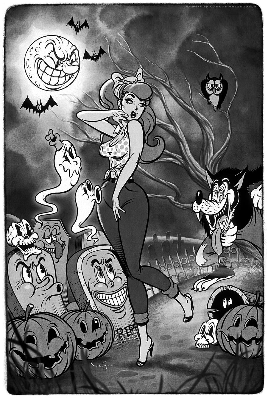 900x1337, 253 Kb / волк, шапочка, камни, луна, CValenzuela