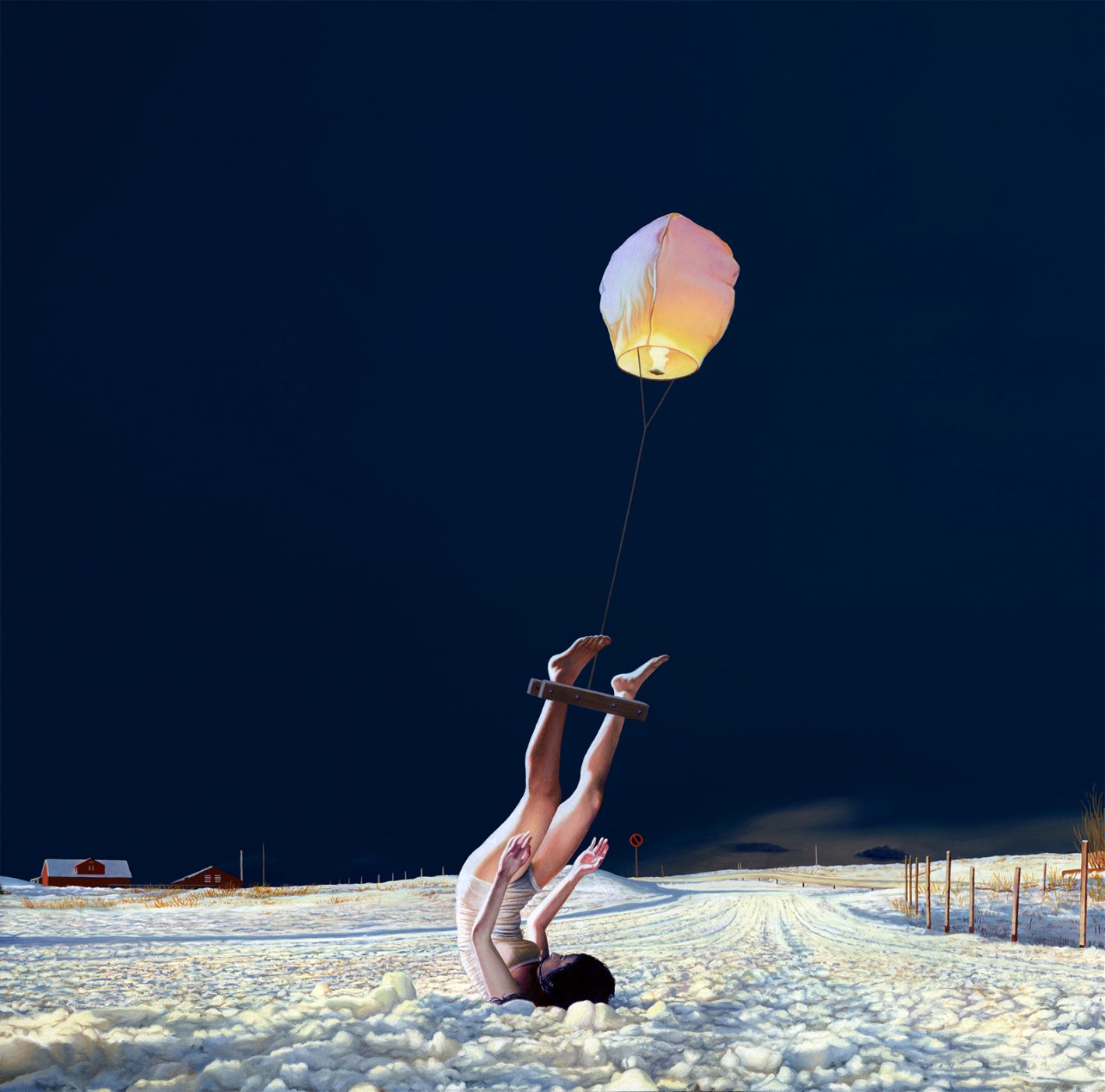 1420x1403, 156 Kb / девка, снег, китайский, фонарик, рисунок