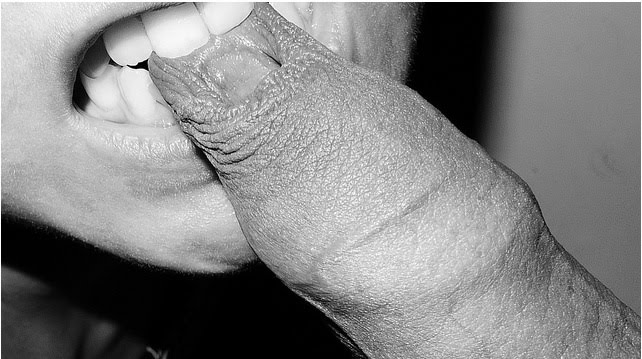 642x359, 58 Kb / губы, зубы, член, ч/б