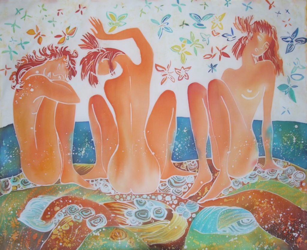 1024x836, 204 Kb / девки, рыжие, пляж, гнус, легкомысленно, рисунок, Olga Bryntseva