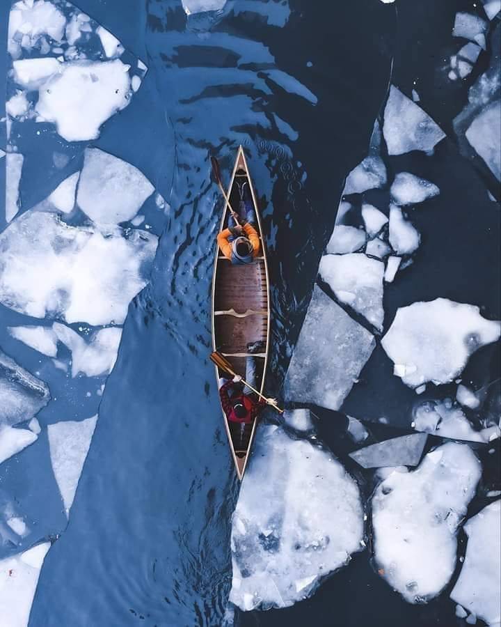 720x900, 67 Kb / каноэ, лед, лодка, весло