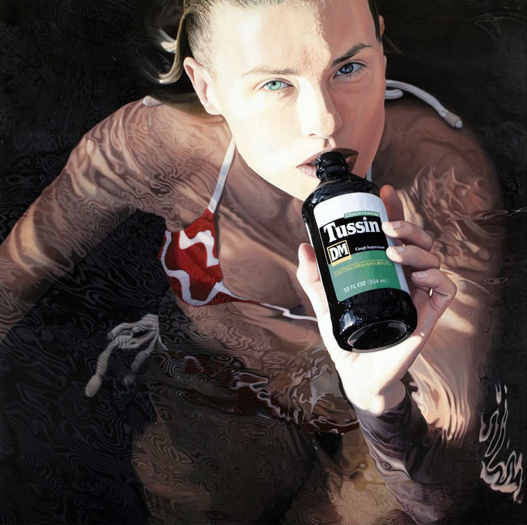 764x760, 134 Kb / девка, вода, купальник, туссин, взгляд, рисунок