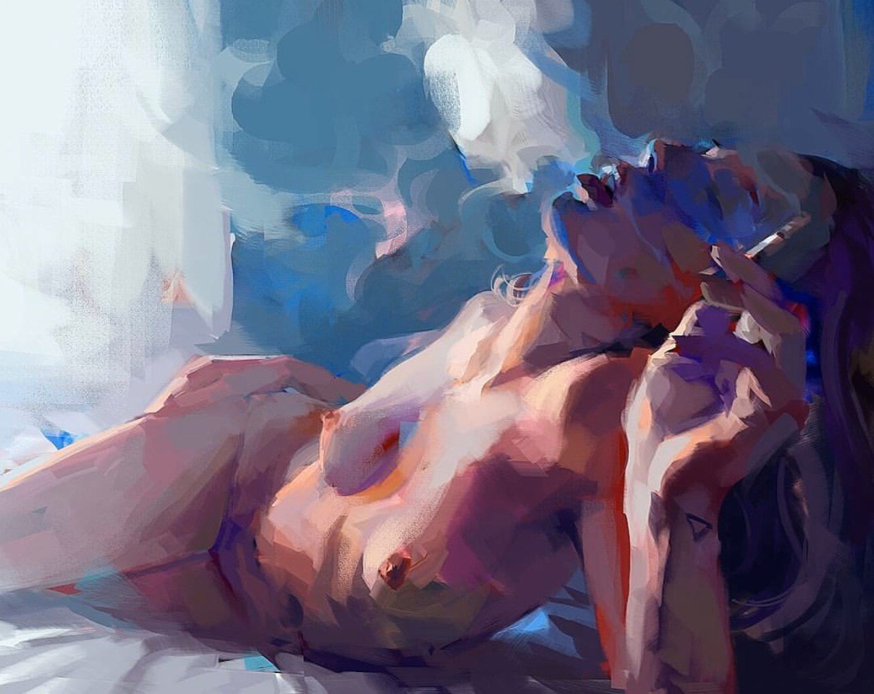 1242x987, 166 Kb / рисунок, мазня, сигарета