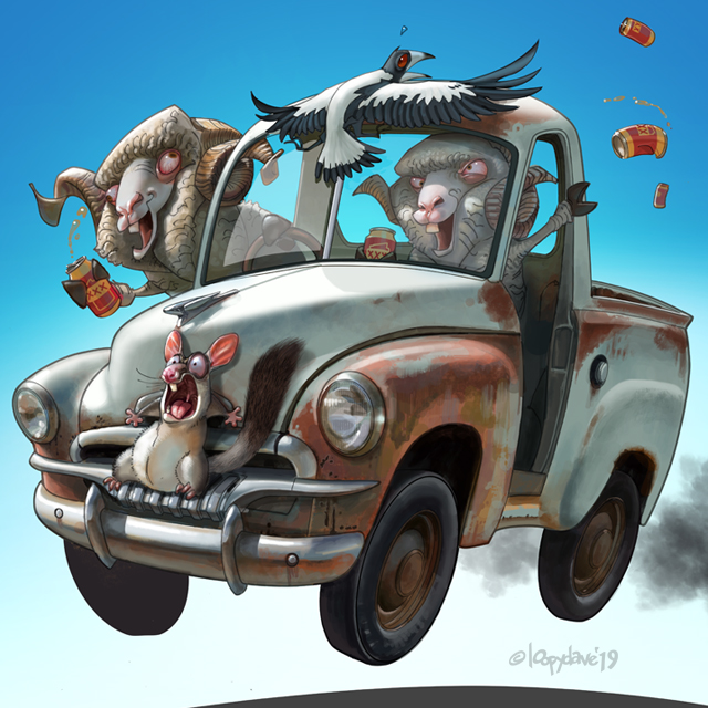 640x640, 319 Kb / пикап, овцы, Loopydave, бараны