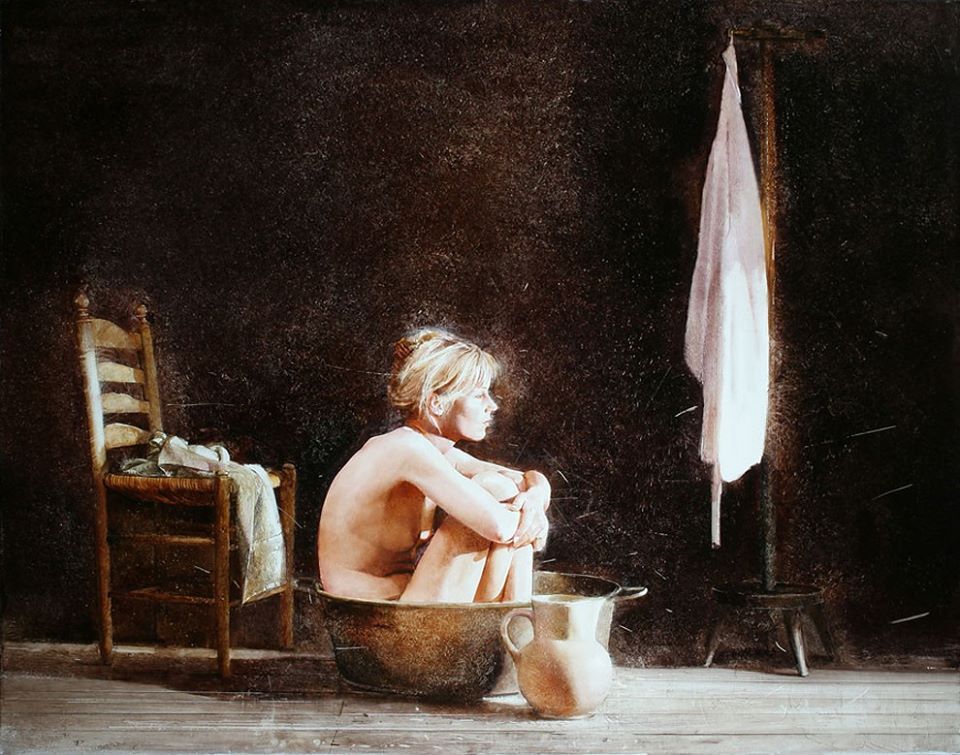 960x755, 131 Kb / девка, тазик, полотенце, кувшин, рисунок