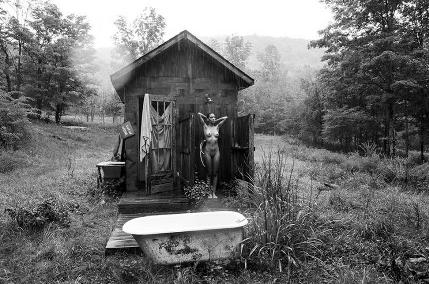 1478x980, 274 Kb / ч/б, дом, душ, ванна, лес