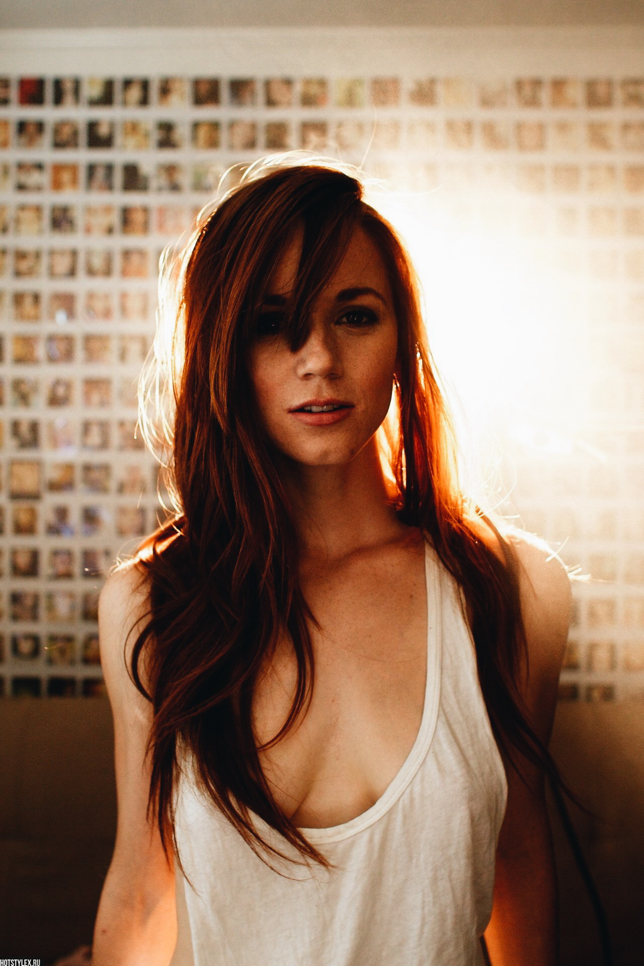 1280x1920, 558 Kb / рыжая, майка, фотография, веснушки