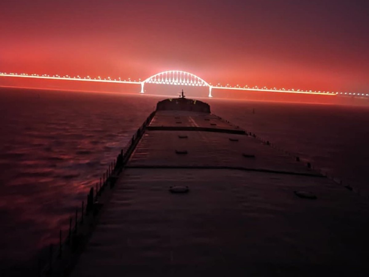 1200x900, 60 Kb / мост, огни, ночь, баржа