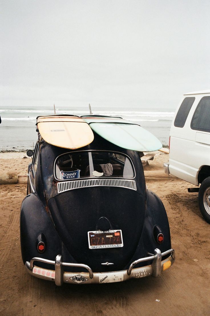 736x1109, 101 Kb / автомобиль, доска, серфинг, пляж, берег, песок, жук