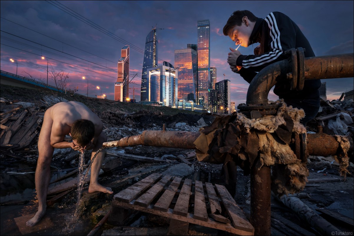 1202x802, 220 Kb / москва-сити, гопник, поддон, труба, срач