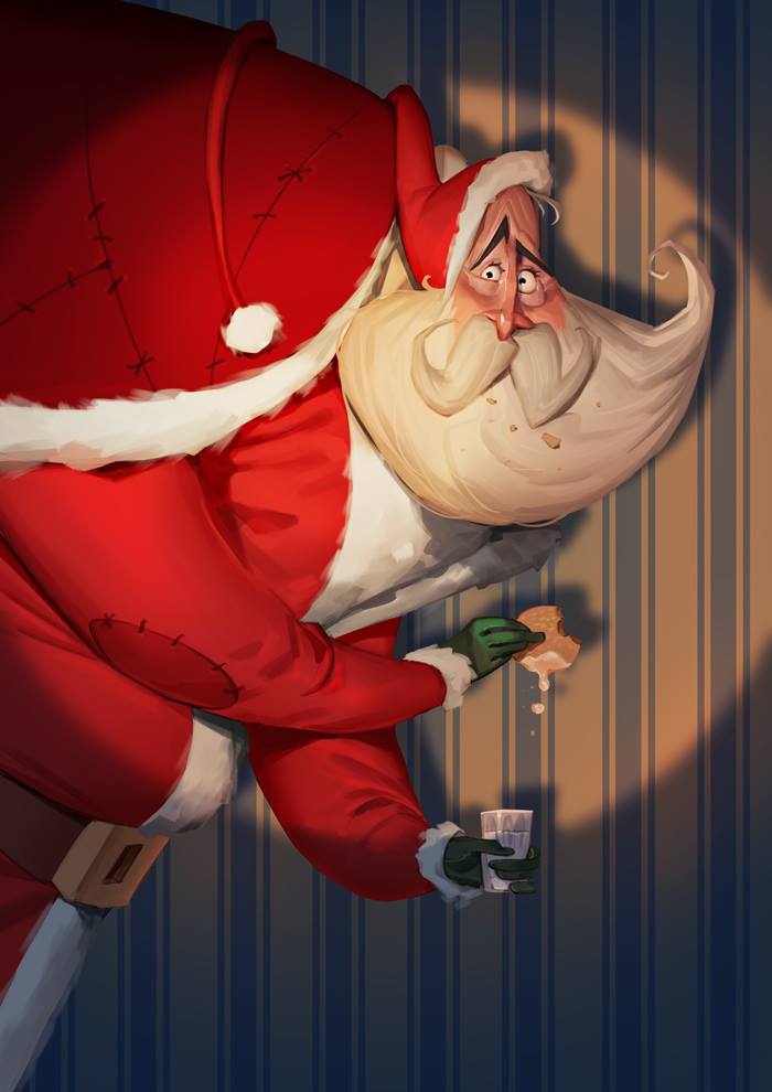 700x990, 58 Kb / Санта, молоко, печенье, Max Grecke