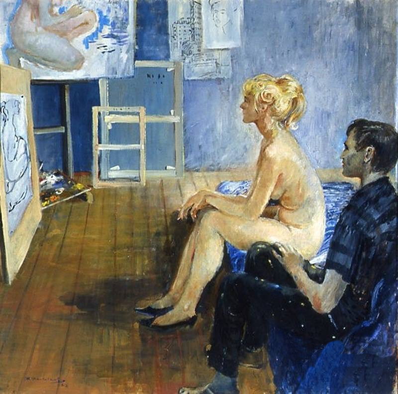 800x791, 153 Kb / художник, натурщица, пименов