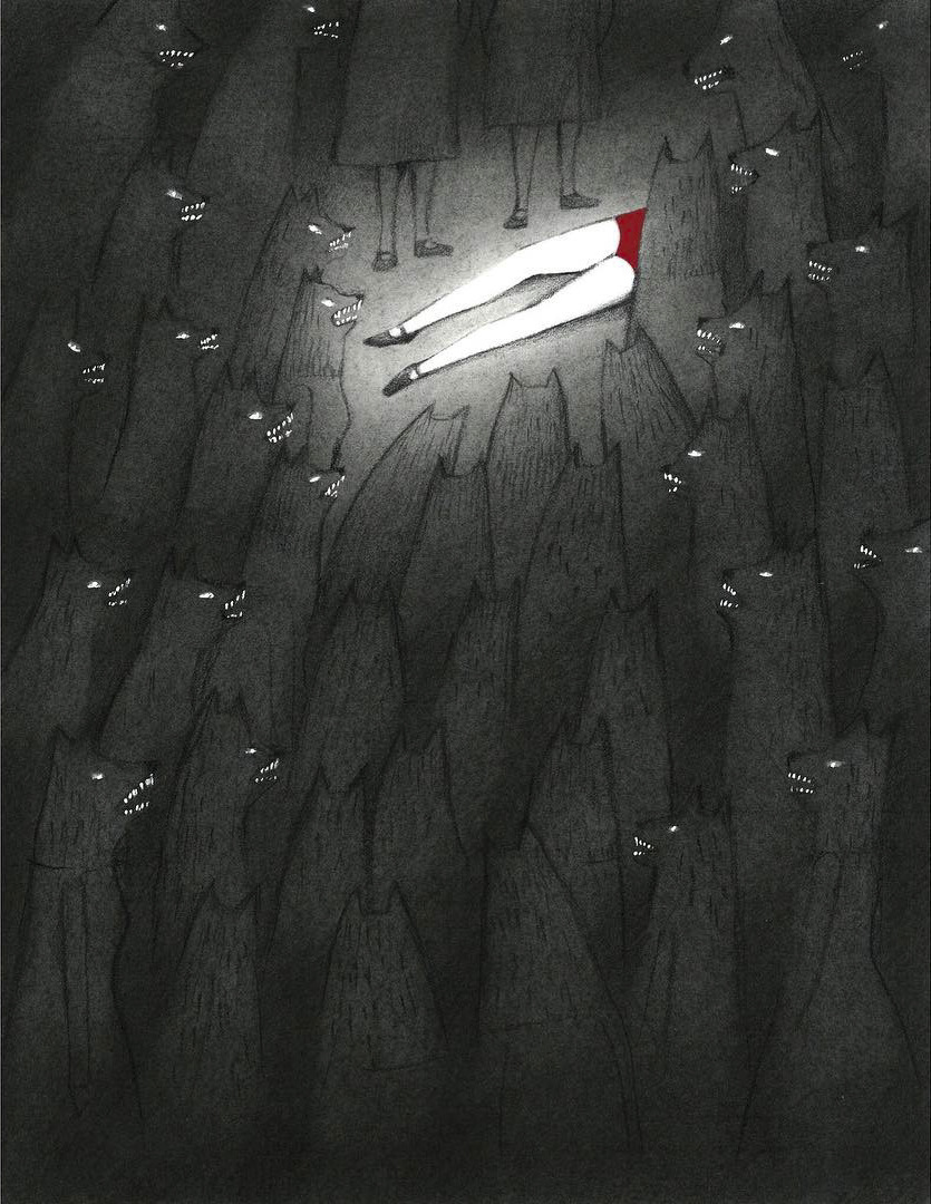 835x1080, 258 Kb / волки, свет, красное