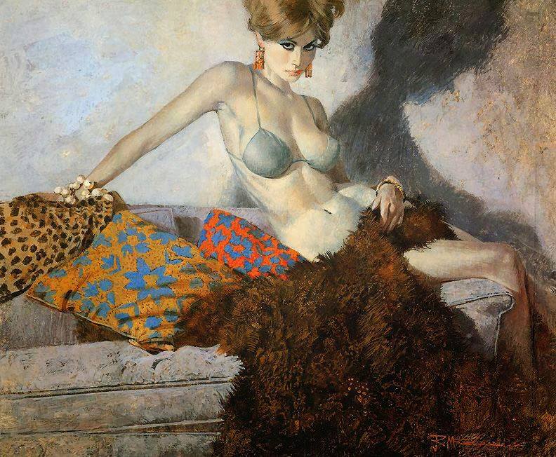 792x652, 110 Kb / постель, покрывало,  Robert McGinnis, 1952