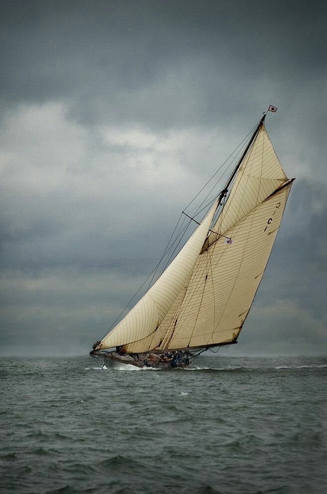 657x992, 84 Kb / парусник, крен, мачта, паруса