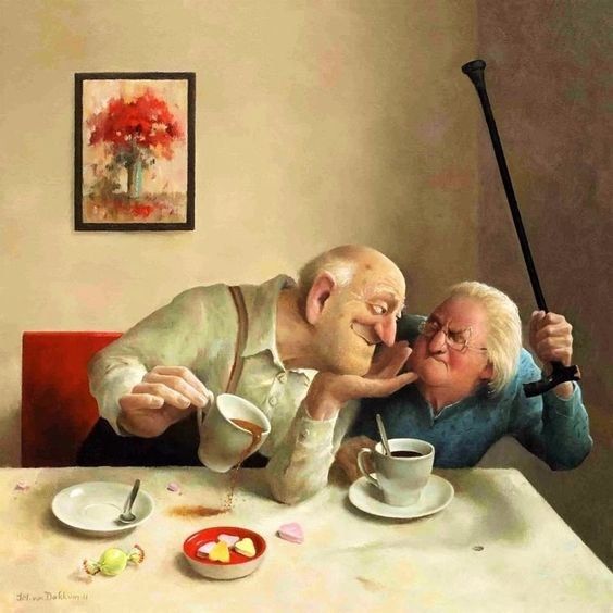 564x564, 47 Kb / Дед, бабка, чай, плюшки, клюка