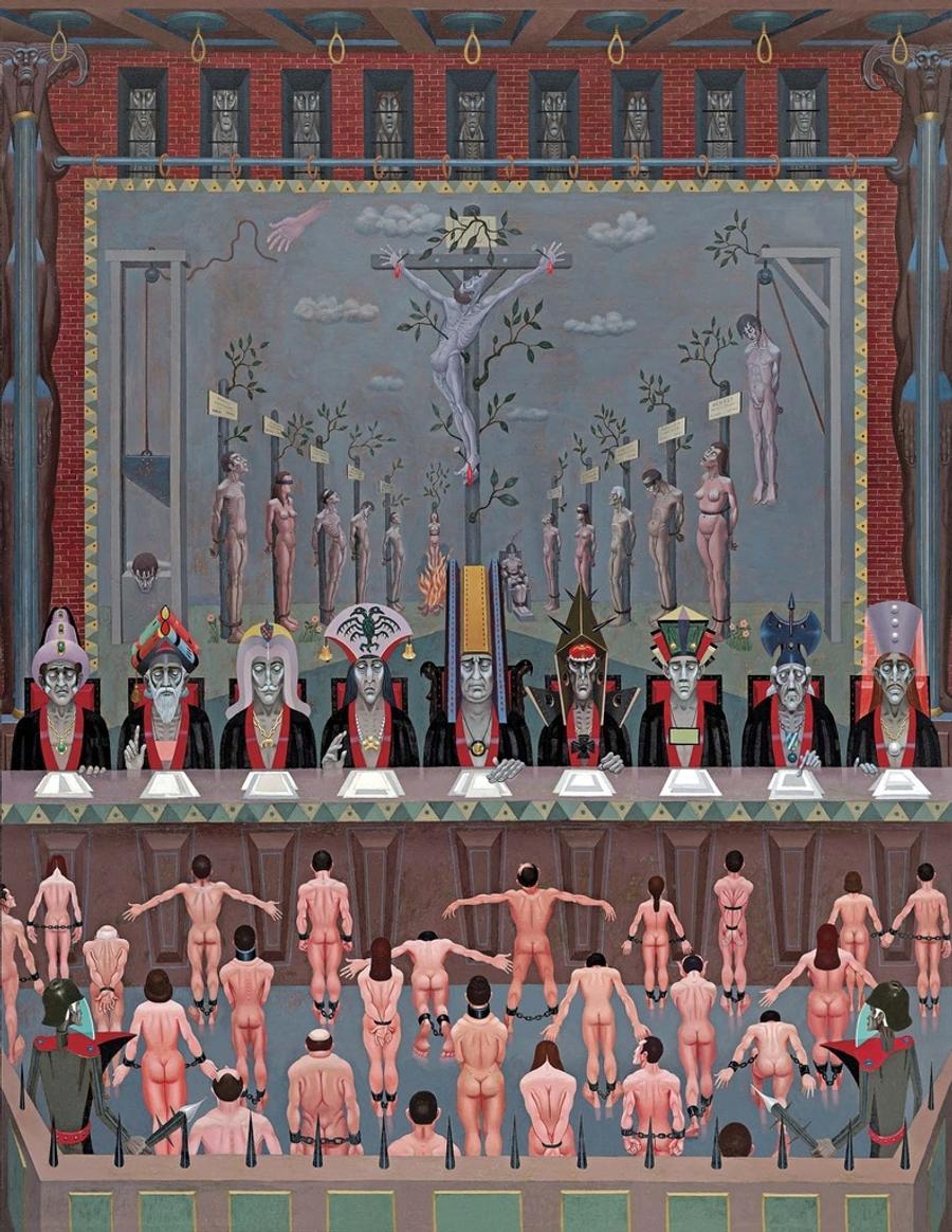 900x1164, 192 Kb / суд, рисунок, распятие, гильотина, виселица