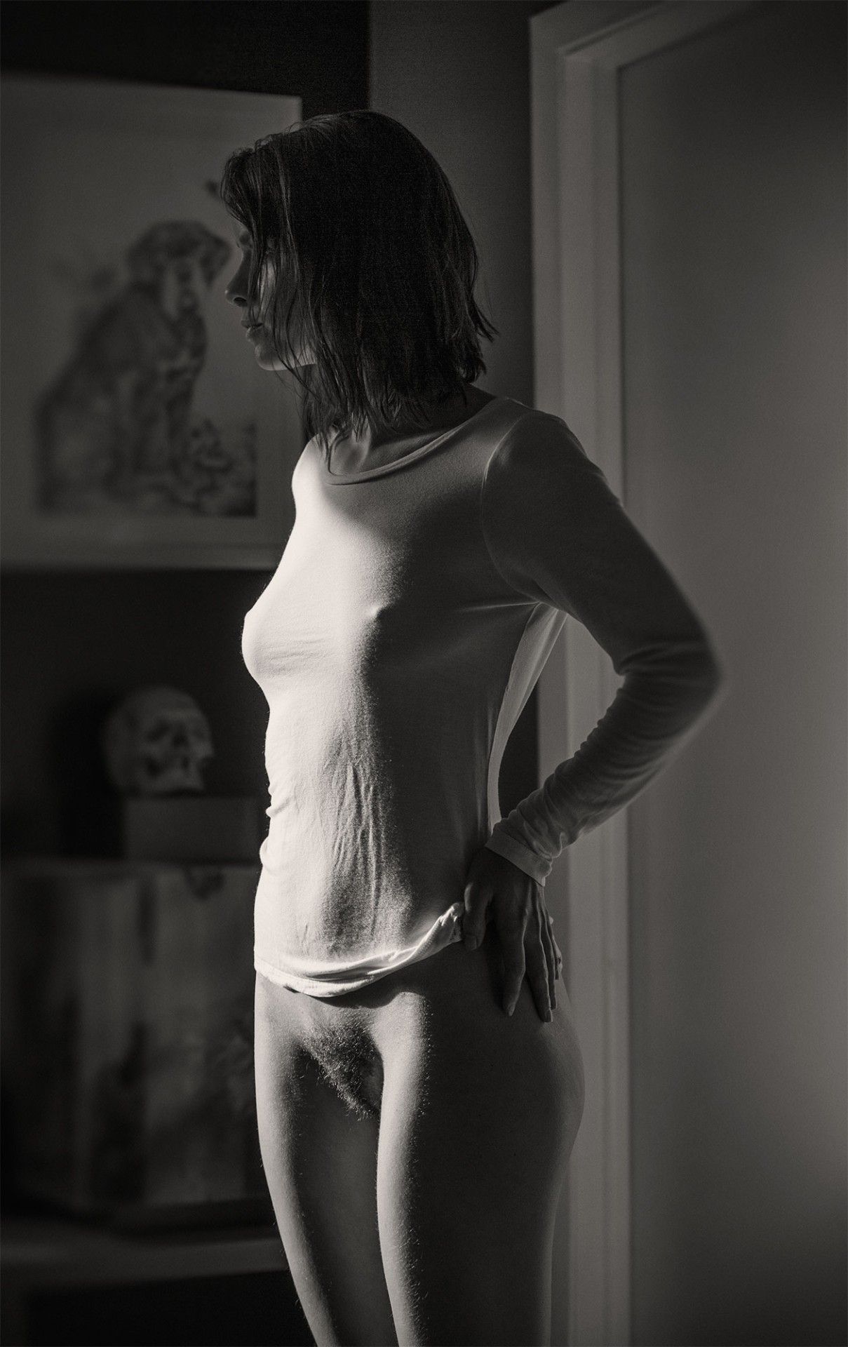 1209x1920, 205 Kb / майка, картина, череп, ч/б