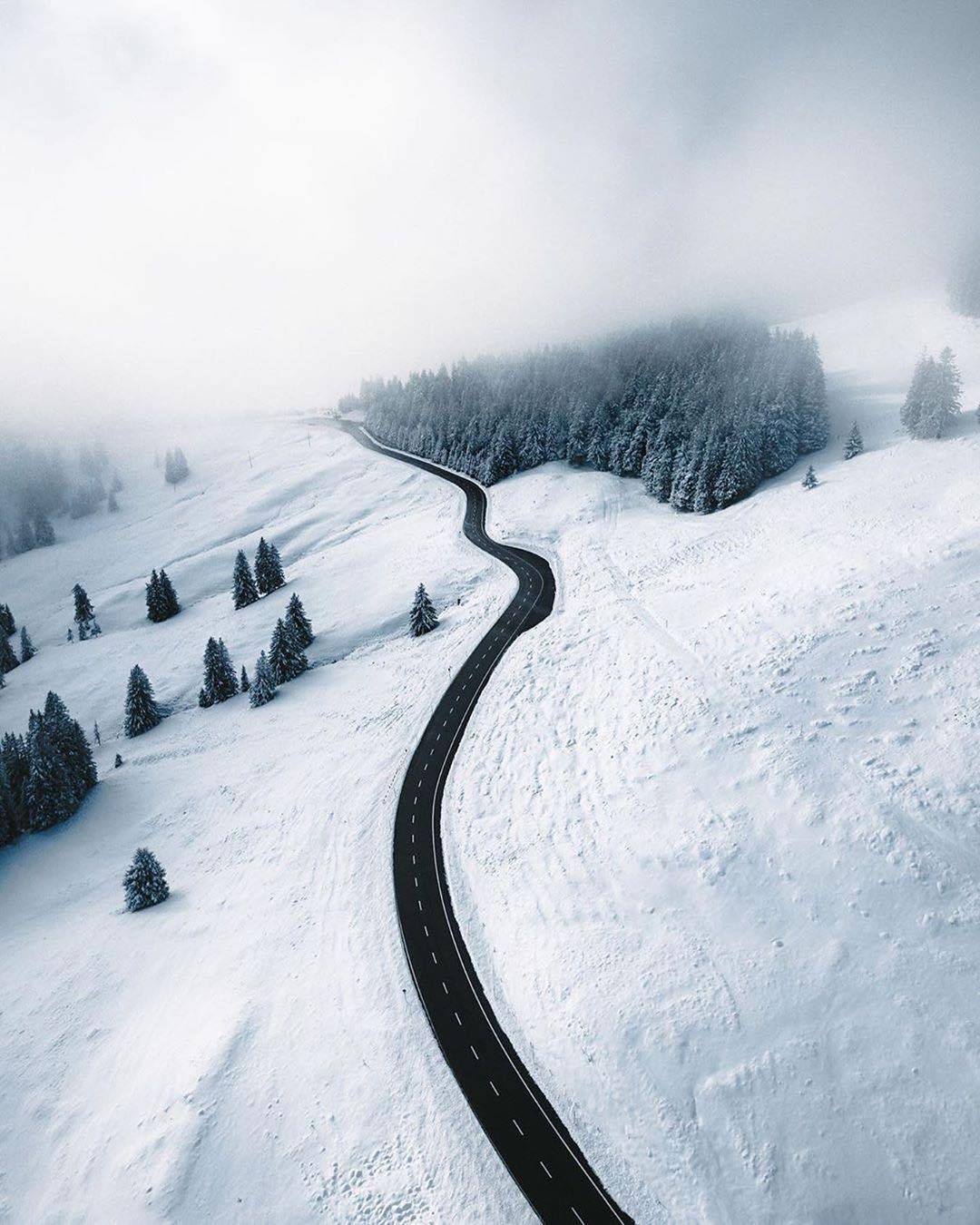 1080x1350, 168 Kb / дорога, снег, елки