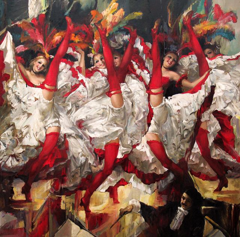 992x983, 223 Kb / девки, пляшут, канкан, рисунок