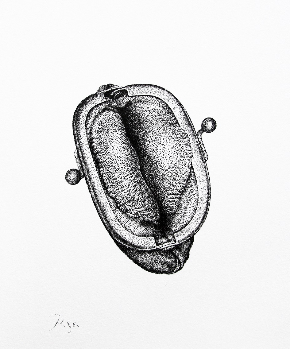 945x1137, 259 Kb / кошелек, вагина, рисунок, ч/б