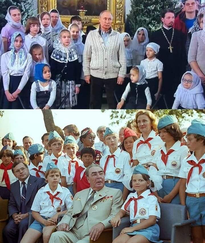 720x851, 109 Kb / брежнев, путин, пионеры, церковь, политота