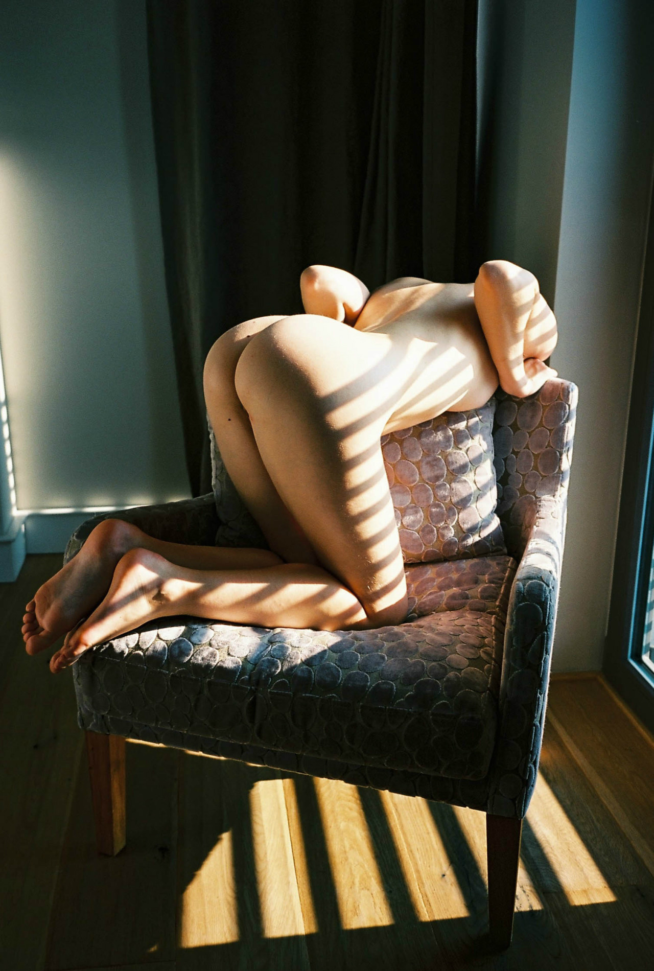 1280x1900, 533 Kb / раком, кресло, без головы, тень, солнце, окно, шторы