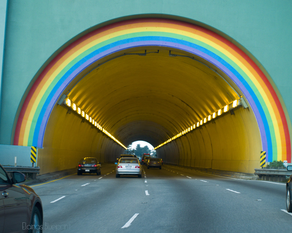 1023x819, 194 Kb / радуга, тоннель, Сан-Франциско, калифорния, США