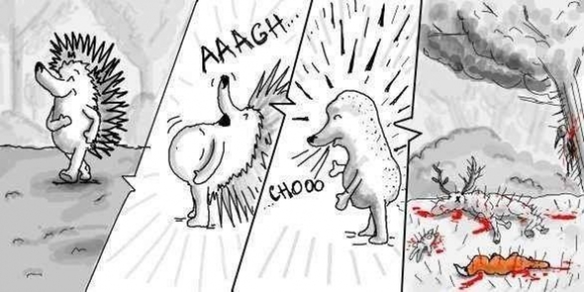 2350x1175, 476 Kb / ёжик, чихнул