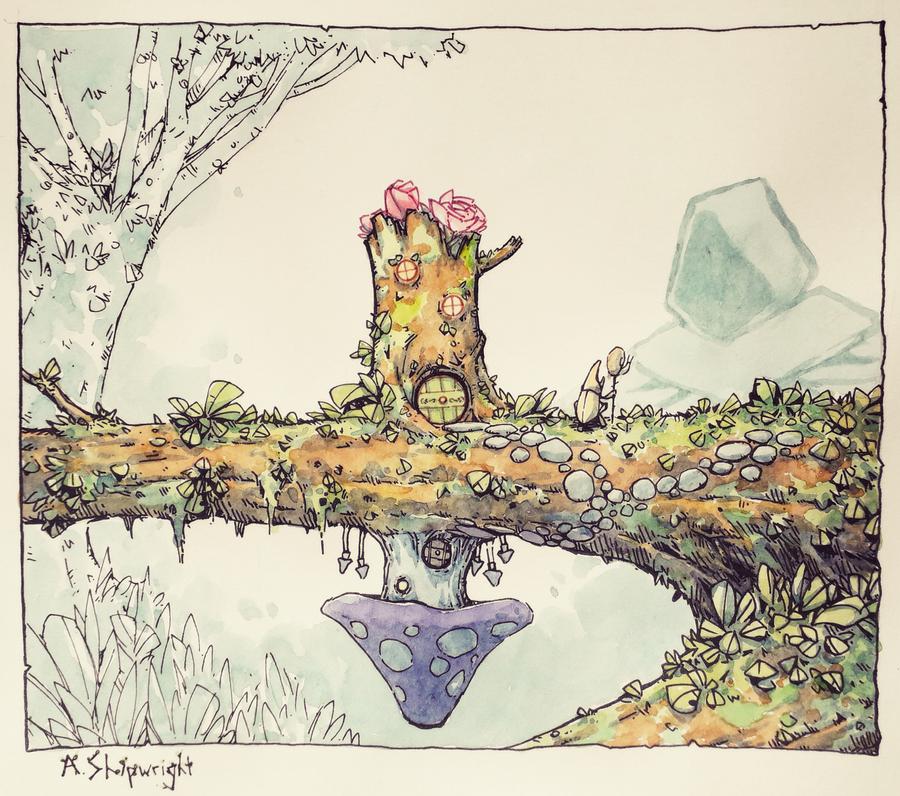 900x796, 130 Kb / ashpwright, ветка, дом, гриб, жук