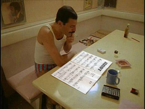 474x355, 34 Kb / Фредди Меркьюри, Фаррух Булсара, плот, лоза, ноты, сигарета