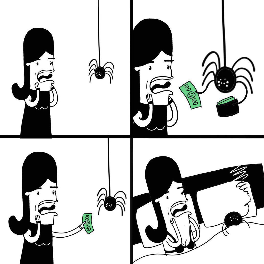 1080x1080, 127 Kb / девушка, паук, 100, деньги, секс, страх, постель