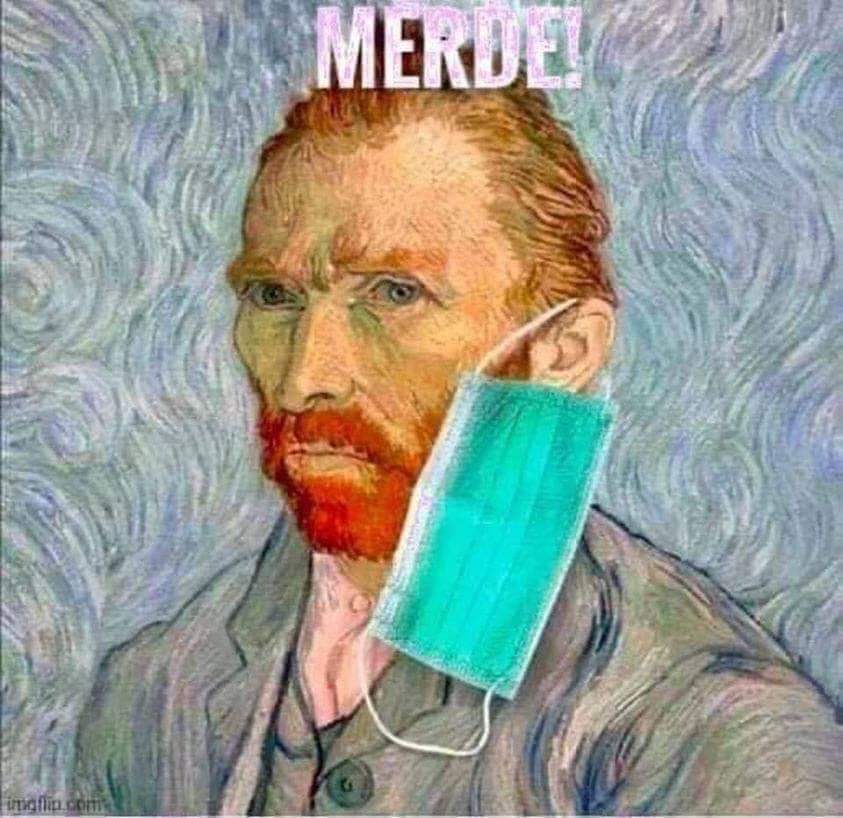843x818, 84 Kb / маска, коронавирус, ван гог, художник, картина, рисунок, ухо