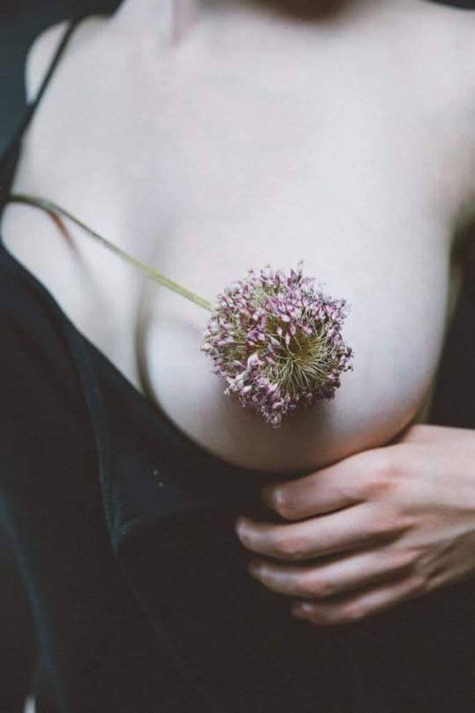 667x1000, 36 Kb / девка, сиська, цветок, лук, чеснок