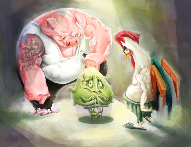 662x511, 75 Kb / грипп, коронавирус, птица, петух, свинья