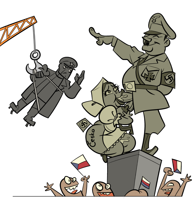 684x700, 205 Kb / dahr, Даня Кузмичёв, табличка власовцам, памятник Коневу, политота