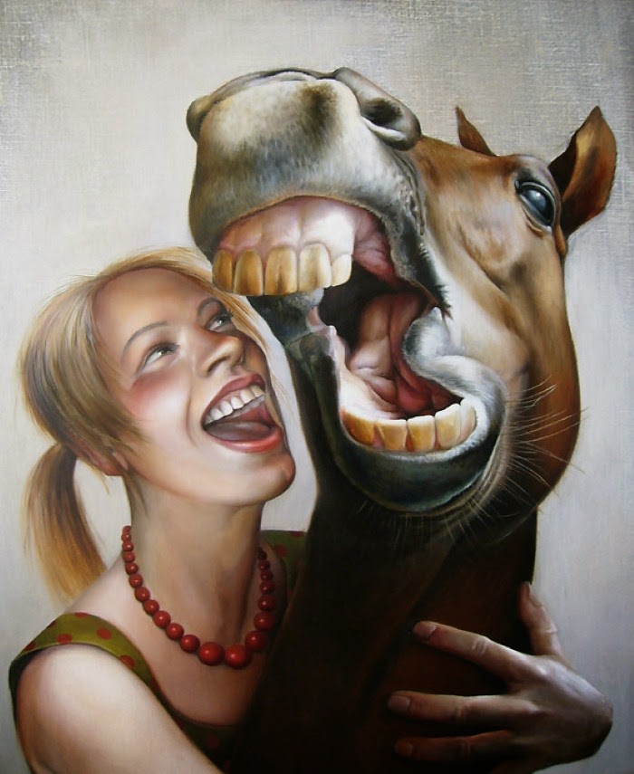 700x855, 86 Kb / девка, лошадь, бусы, обнимашки, рисунок