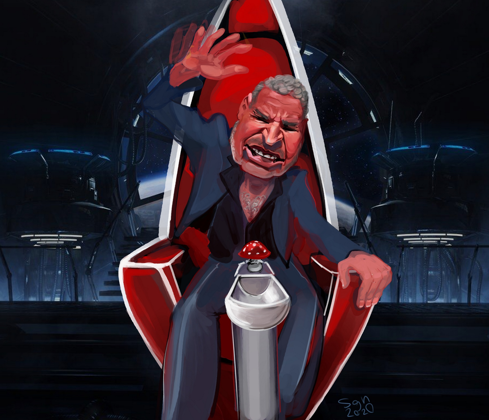 2000x1717, 590 Kb / Агутин, мухомор, звезда смерти, кресло, кнопка, sgn, shaggy_nik