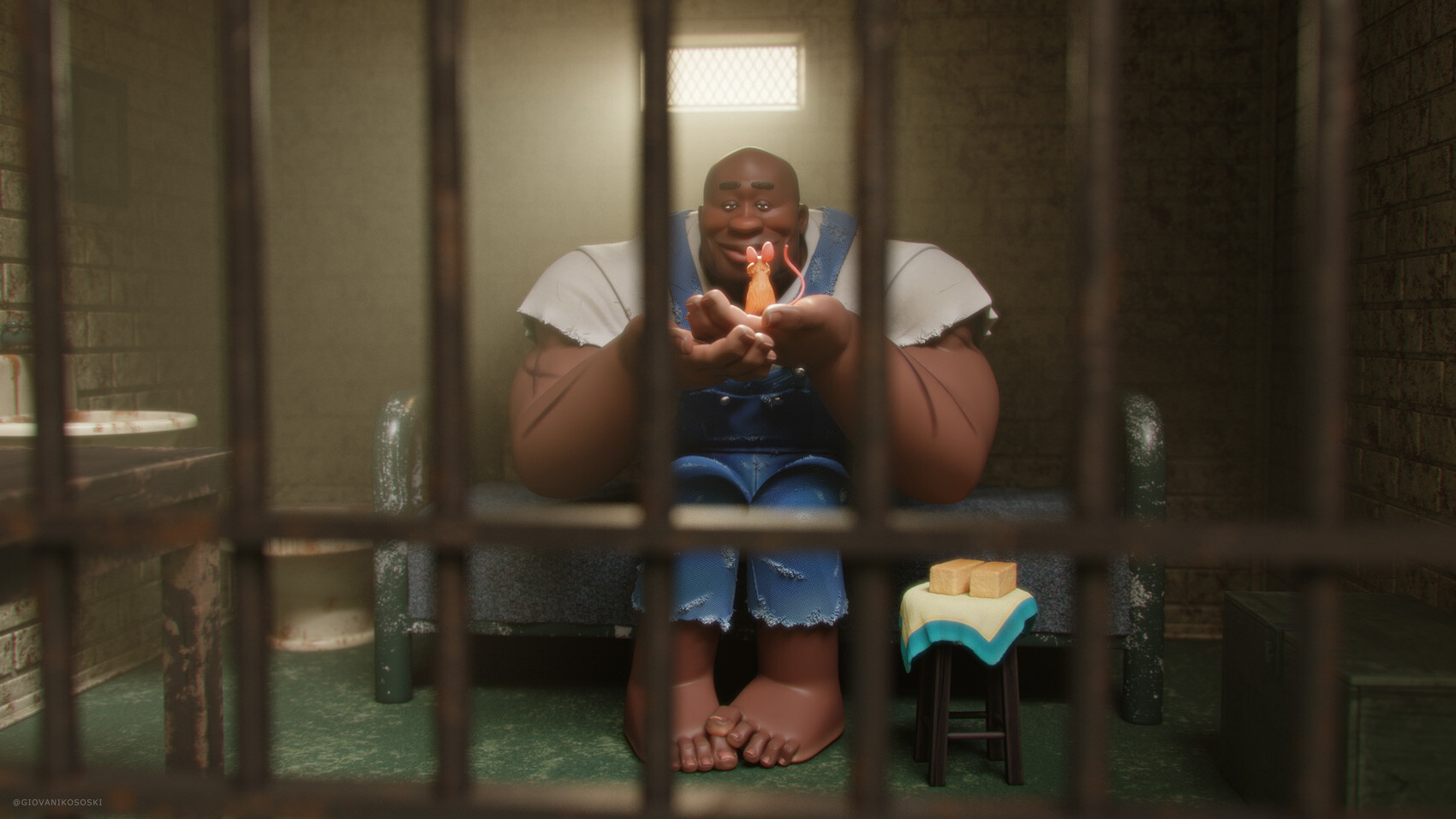 1700x956, 251 Kb / решётка, зелёная миля, джон коффи, мышонок, маусвилль, мистер джинглс