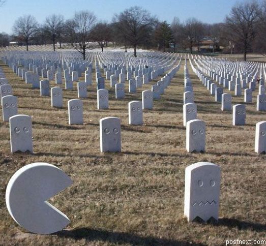 523x484, 58 Kb / кладбище, pacman, пакман, могила