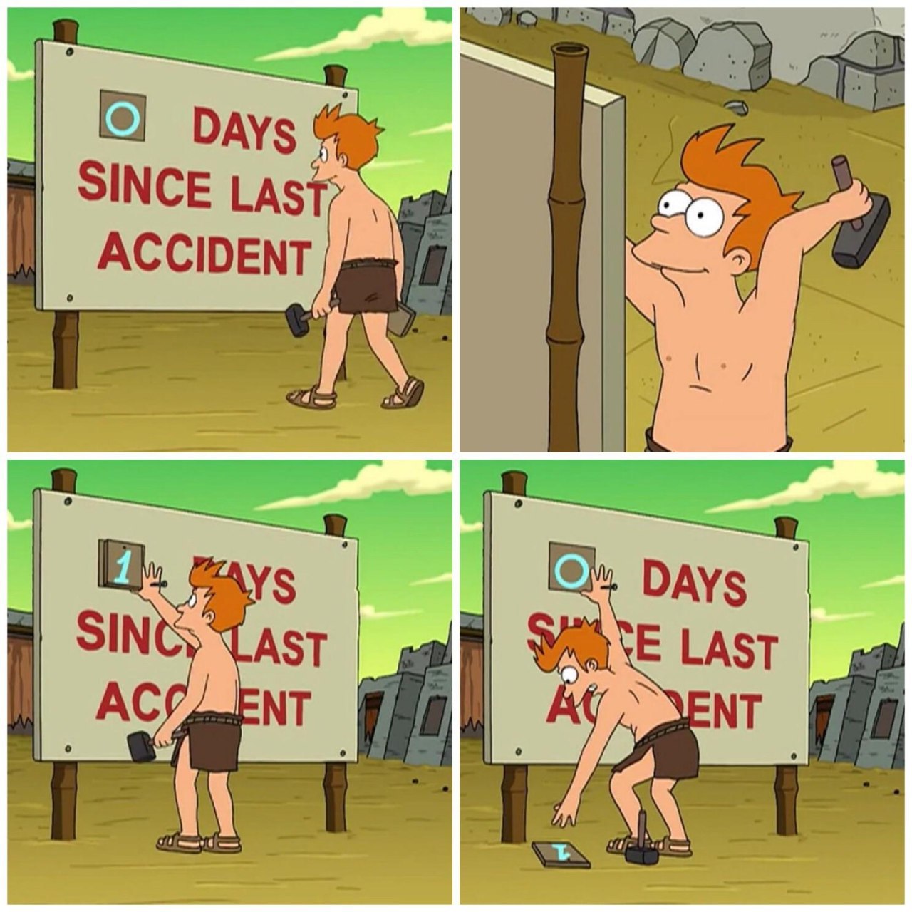 1280x1280, 235 Kb / фрай, футурама, инцидент, рука, молоток, гвоздь