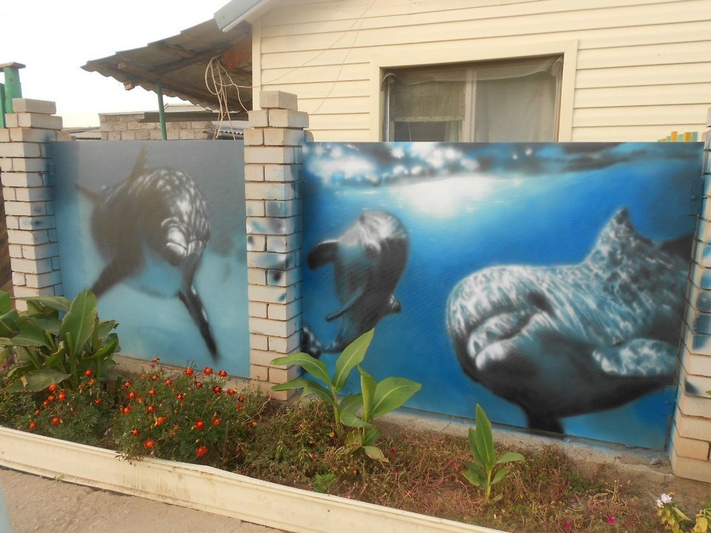 1000x750, 179 Kb / забор, дельфины