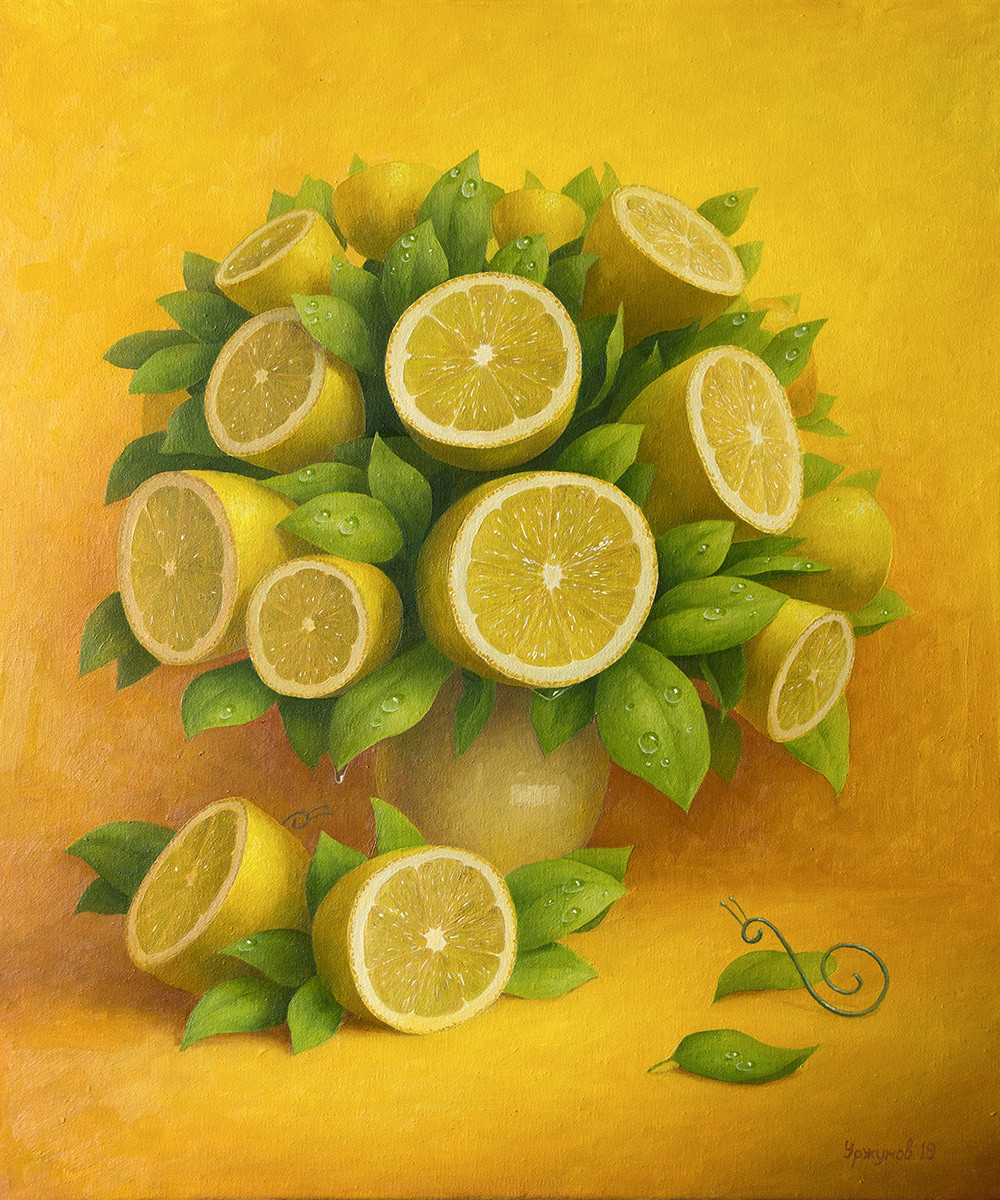 1000x1200, 554 Kb / натюрморт, лимоны, ваза