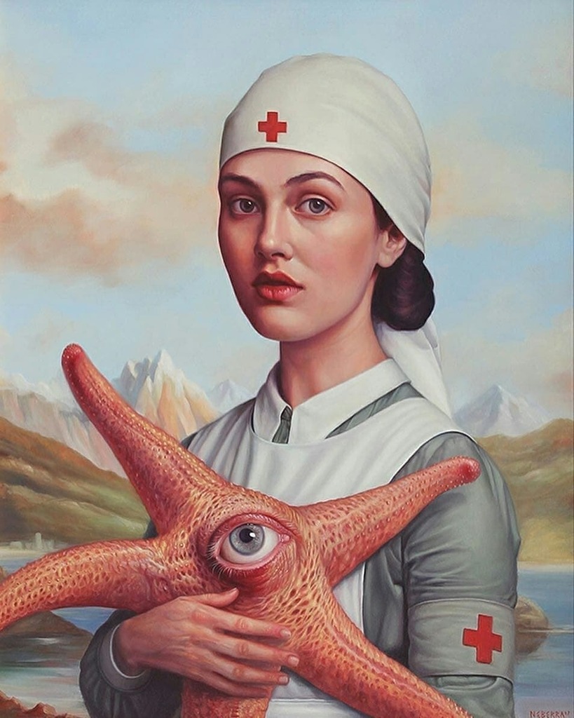 819x1024, 162 Kb / медсестра, красный крест, морская звезда, наркомания, рисунок