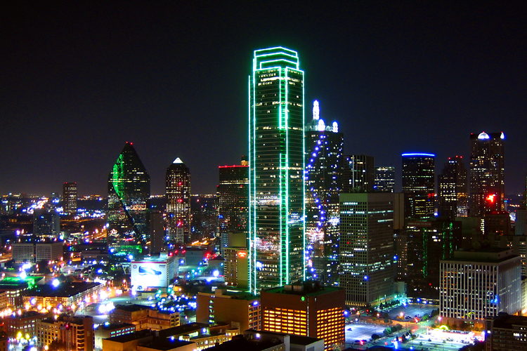 750x500, 288 Kb / даллас, небоскреб, подсветка
