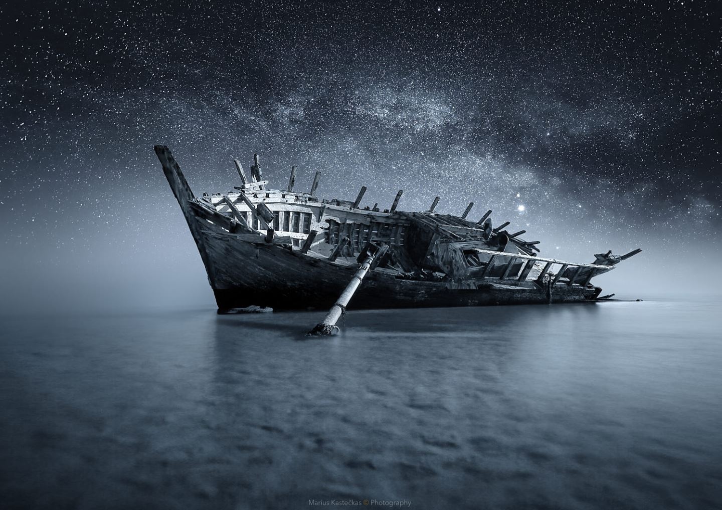 1440x1018, 259 Kb / лодка, небо, звёзды